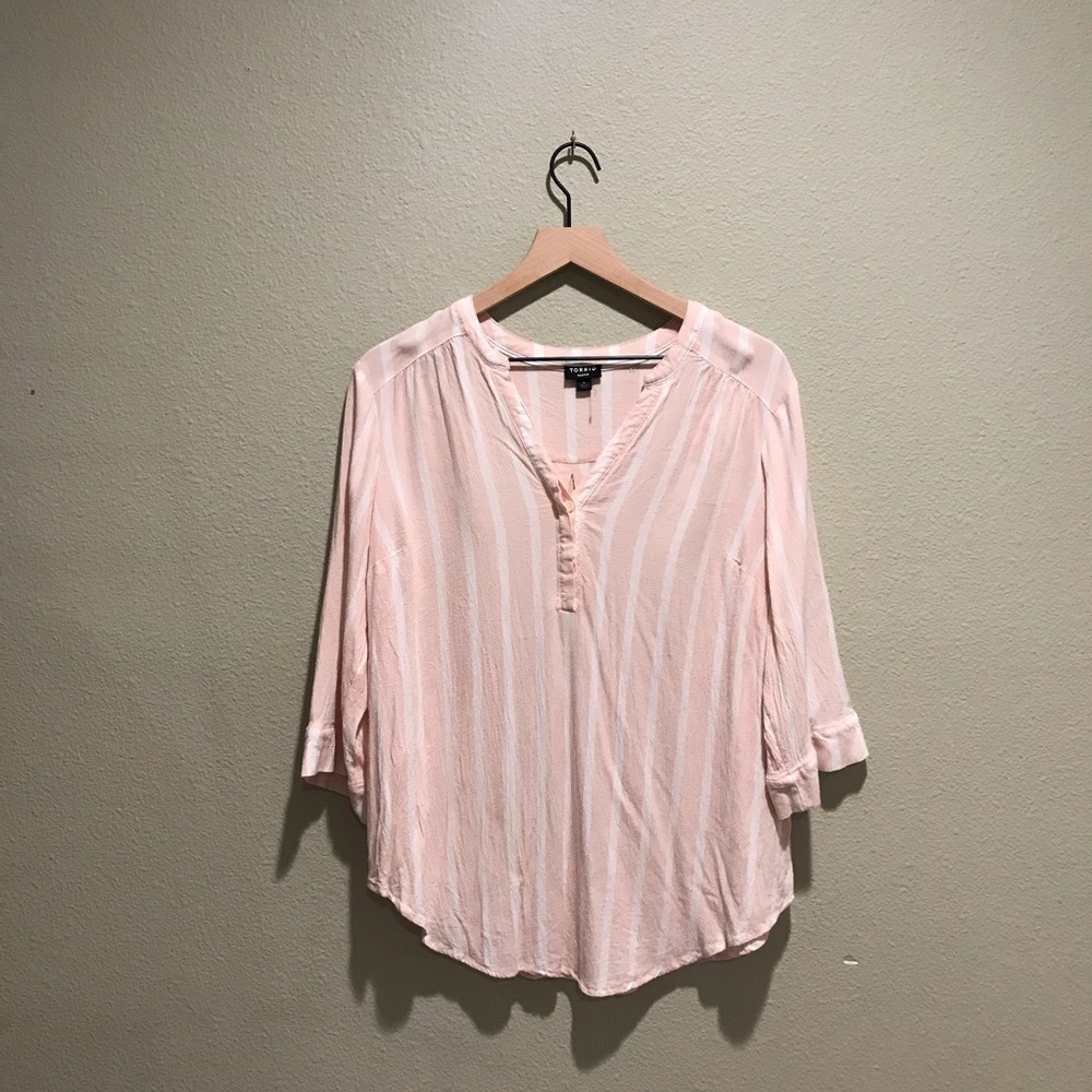 TORRID Pink Striped Blouse
